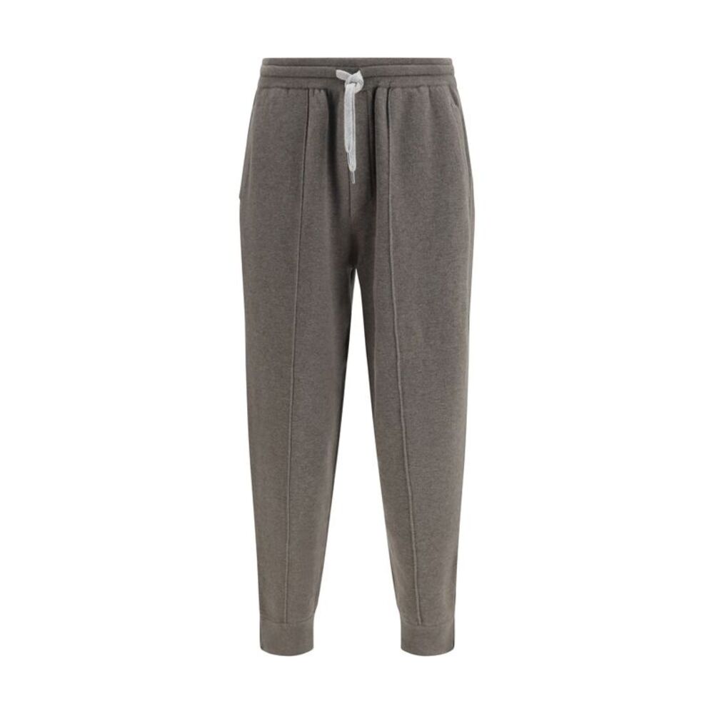 Brunello Cucinelli Men Double-Knit Cashmere Pants With Crête And Zips At The Hem